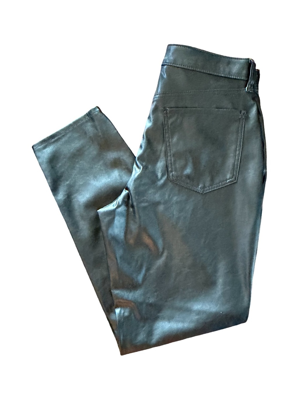 Old Navy Women’s Faux Leather High Rise Straight Cut Jeans Secret Smooth Pockets
